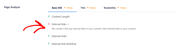 set up internal links