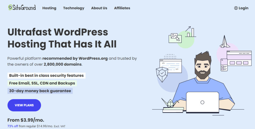 SiteGround managed wordpress hosting