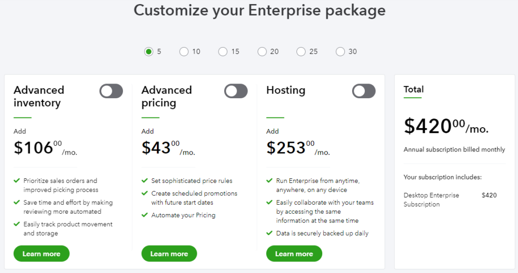 Customize your Enterprise package